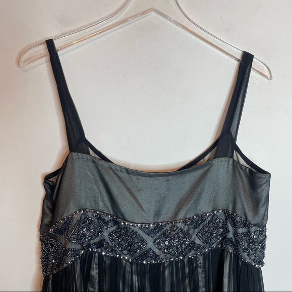 Adrianna Papell Evening Black Shimmering Dress Beaded Size 14 - Picture 8 of 10
